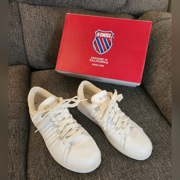 K-Swiss Shoes - K-Swiss White Sneakers, women's size 10